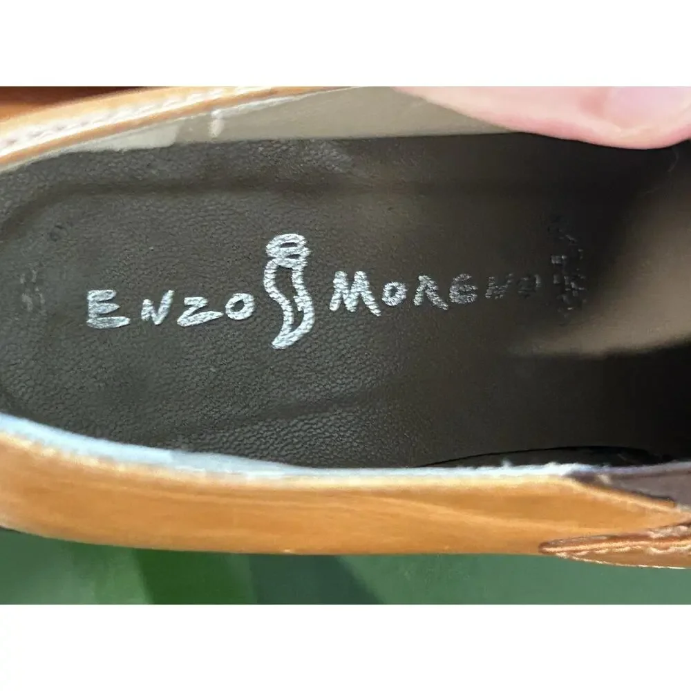Enzo Moreni monk strap shoes mens Italian leather‎ pointed toe. Italian Size 38
